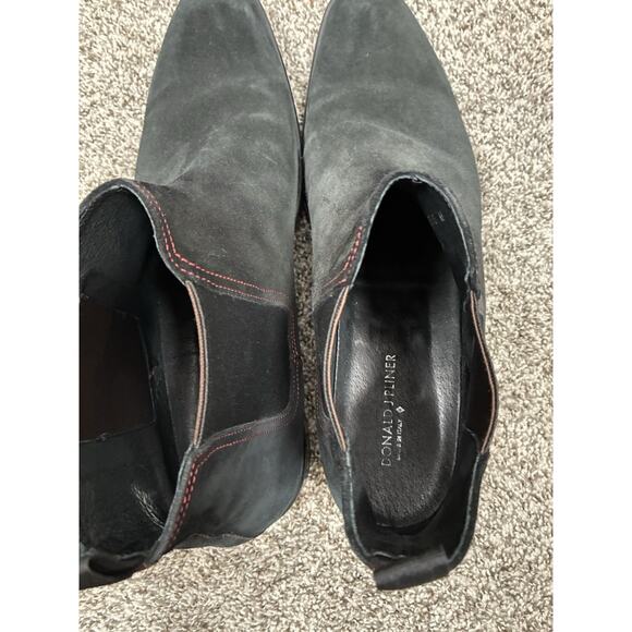Donald J Pliner Mens 13 Black Suede Chelsea Boot Classic Italy Red Contrast main image 6